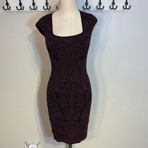 RVN Black and Purple Body con Mini Dress